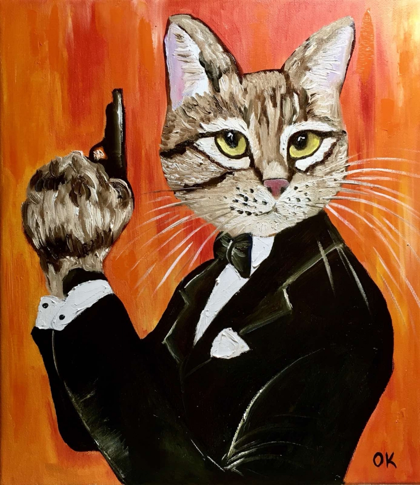 CAT JAMES BOND 007, CATS NEVER DIE.