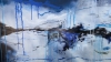 XXXL Abstract Antarctica 200 x 100 cm Diptych Oil Painting