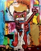 UNTITLED RED KING CAT VERSION OF FAMOUS PAINTING BY JEAN-MICHEL BASQUIAT.