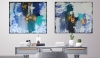 XL Distant View 120 x 50cm Diptych Textured Abstract Paintings