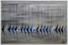 Blue Regatta- Abstract Sailboat Painting in Frame 