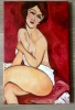 RED NUDE #2 AMEDEO MODIGLIANI INSPIRED