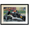 Lewis Hamilton & Max Verstappen F1 Crash - Limited Edition Framed Giclee Print 97cmx71cm | COA