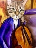 CAT TROY AS AN CELLIST INSPIRED BY PORTRAIT OF Amedeo Clemente Modigliani 