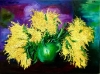 MIMOSAS IN VASE . BOUQUET OF FLOWERS. INSPIRED BY MOISE KISLING