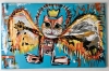 RED CAT KING FALLEN ANGEL (122X 81, 48X 32INCHES ) VERSION OF PAINTING BY JEAN-MICHEL BASQUIAT UNTITLED (FALLEN ANGEL