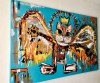 RED CAT KING FALLEN ANGEL (122X 81, 48X 32INCHES ) VERSION OF PAINTING BY JEAN-MICHEL BASQUIAT UNTITLED (FALLEN ANGEL