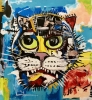 UNTITLED CAT VERSION OF  PAINTING BY JEAN-MICHEL BASQUIAT