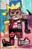 KING CAT TROY,  VERSION OF FAMOUS PAINTING BY JEAN-MICHEL BASQUIAT