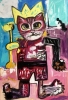 KING CAT TROY,  VERSION OF FAMOUS PAINTING BY JEAN-MICHEL BASQUIAT