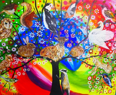 Tree of LIfe in A Colourful Rainbow Sky