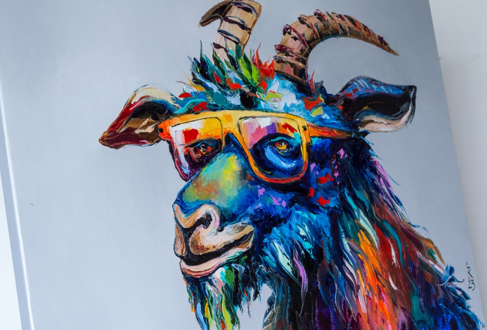 Goat in sunglasses