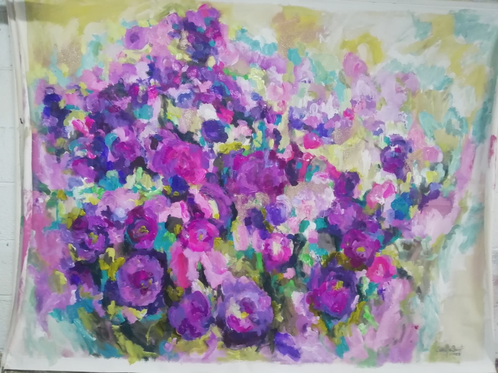 Lilac garden 180cm x 135cm x 3.8cm