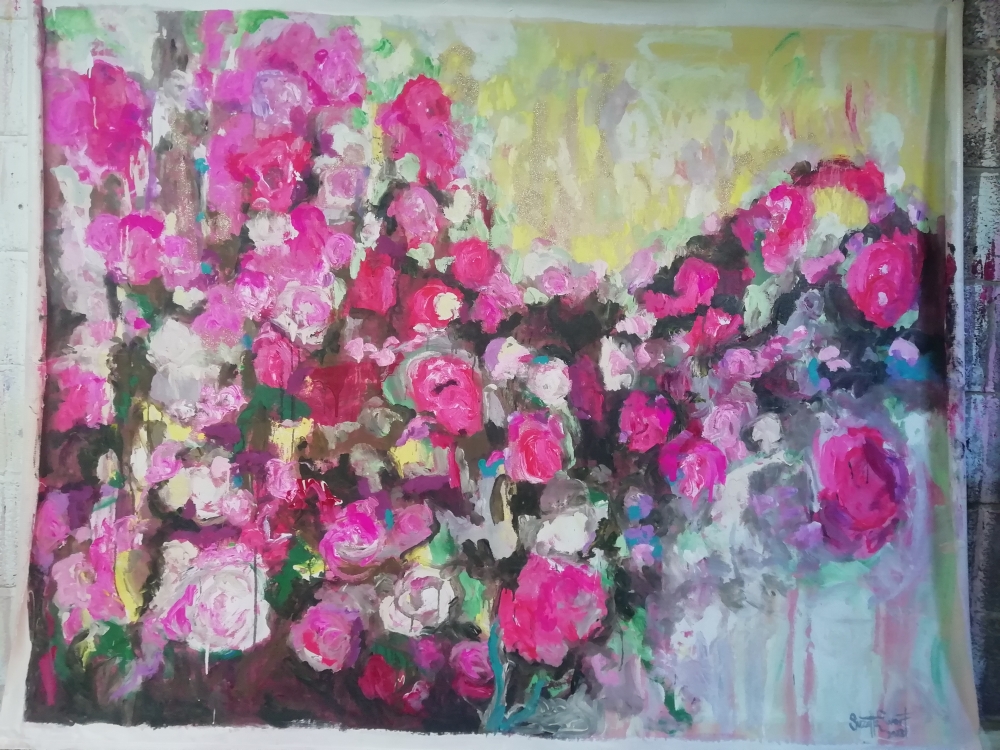 Fragrant garden 180cm x 135cm x 3.8cm