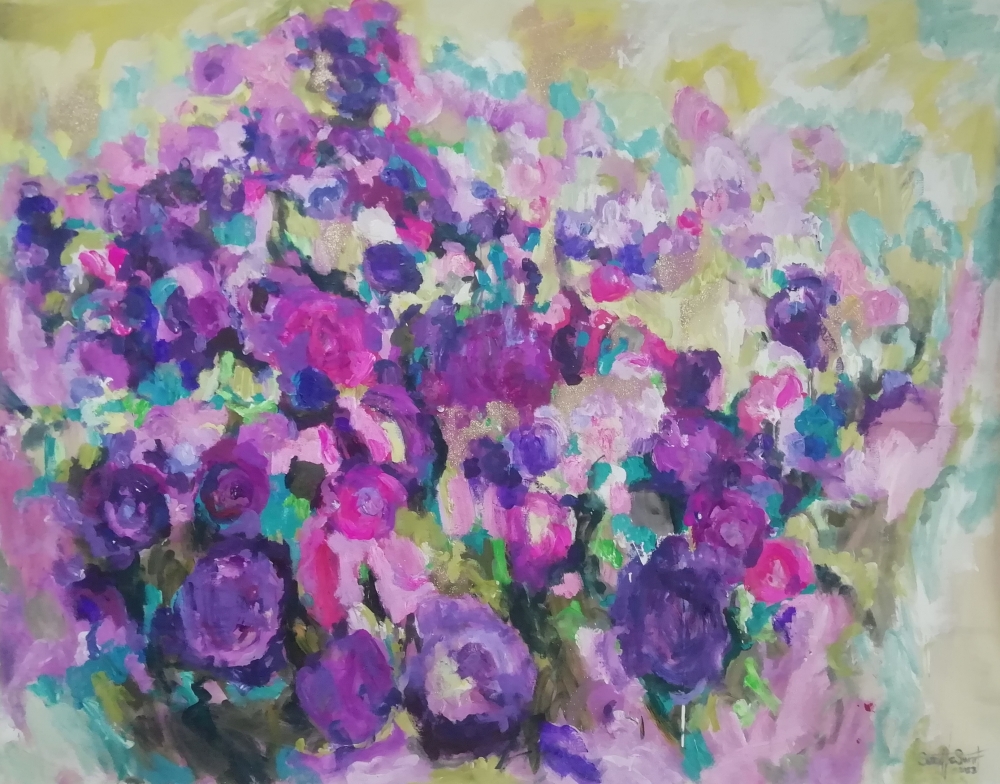 Lilac garden 180cm x 135cm x 3.8cm