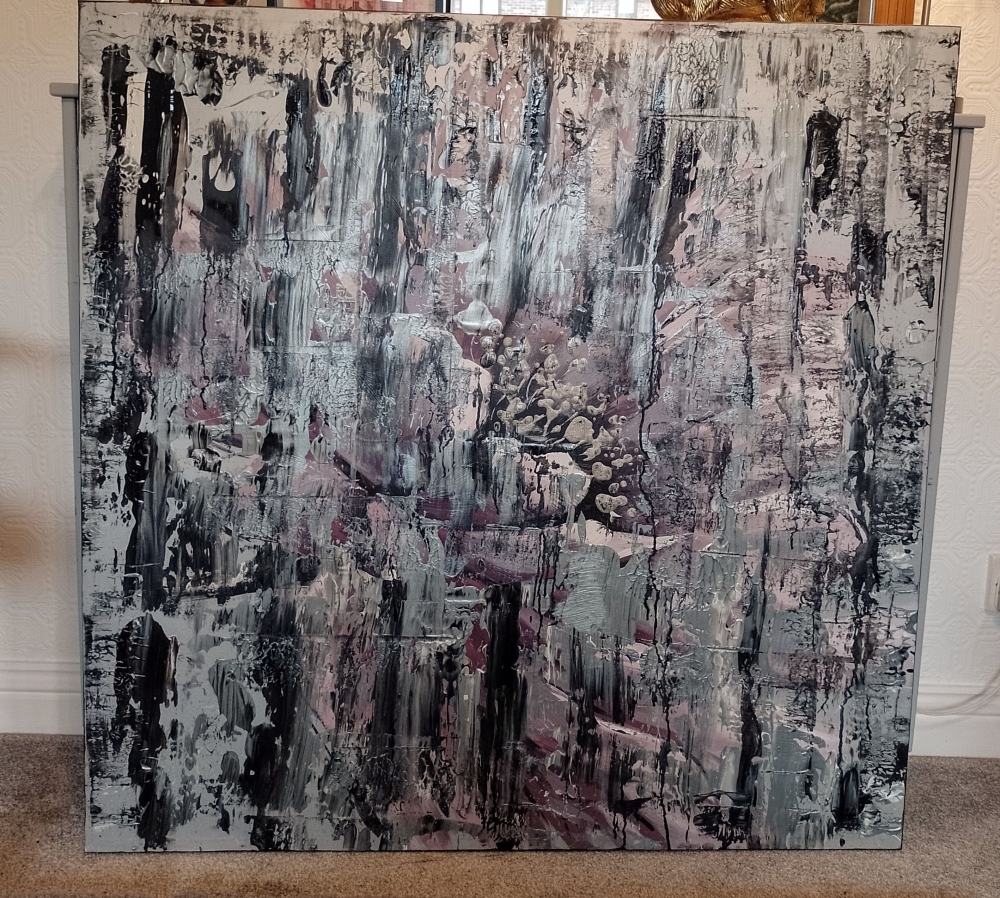 \"Winterland\" abstract art on canvas