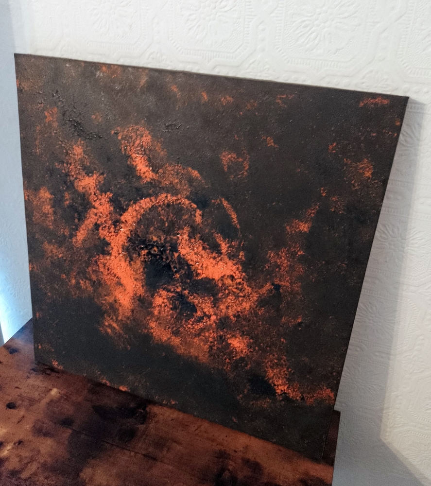 \"World on Fire\" abstract art on canvas 