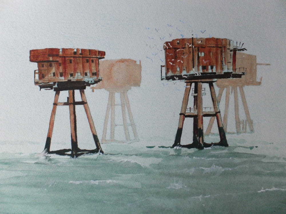 Maunsell Sea Forts in the Thames Estuary