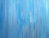 Out of the Blue, a blue abstract deer painting