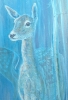 Out of the Blue, a blue abstract deer painting