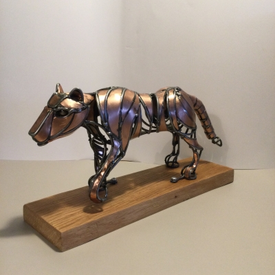 Tiger in steel and copper 