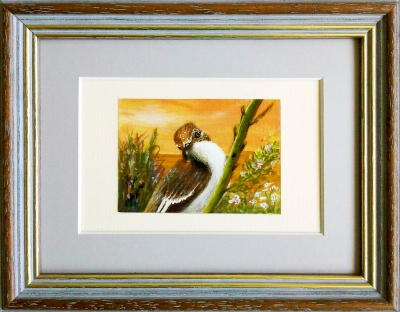 Funny Bird Tiny Painting - SOLD
