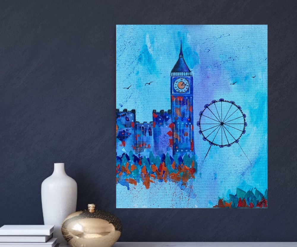 London Night Skyline Art 394