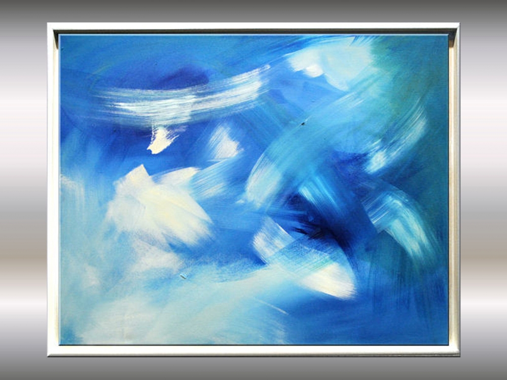 Summersky - abstract painting in frame