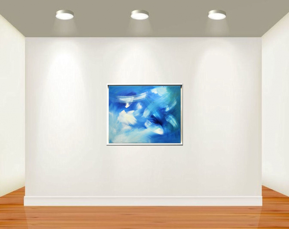 Summersky - abstract painting in frame