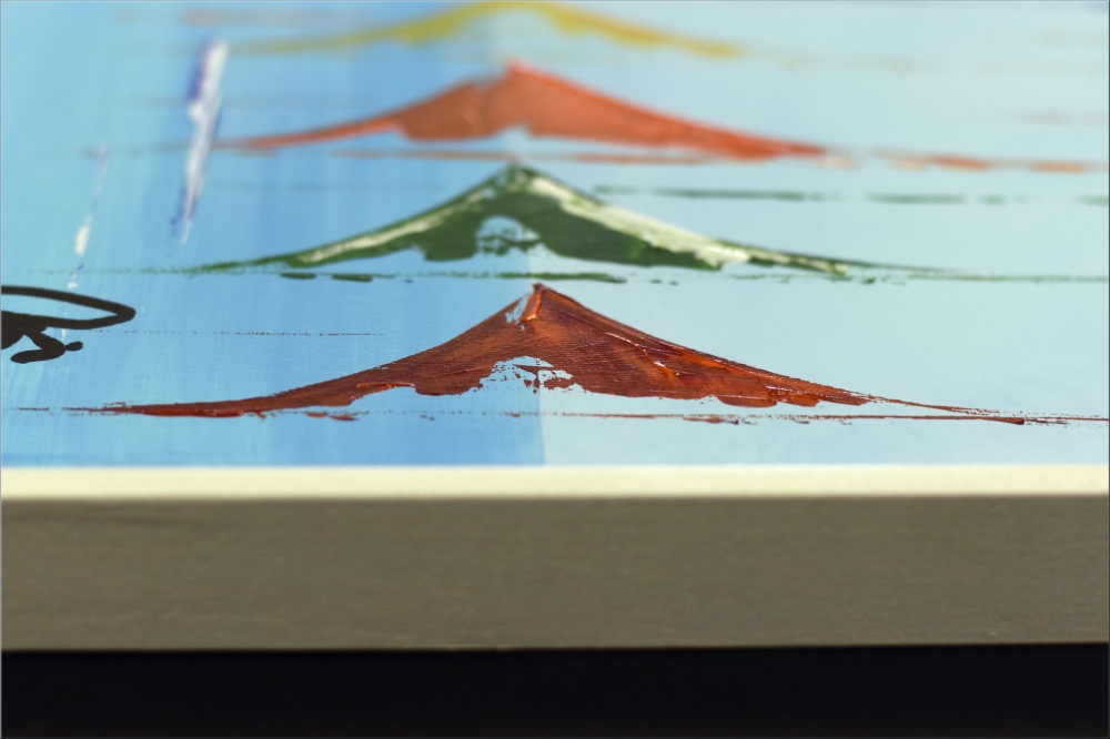 Coloured Summer - abstract sailboats in frame