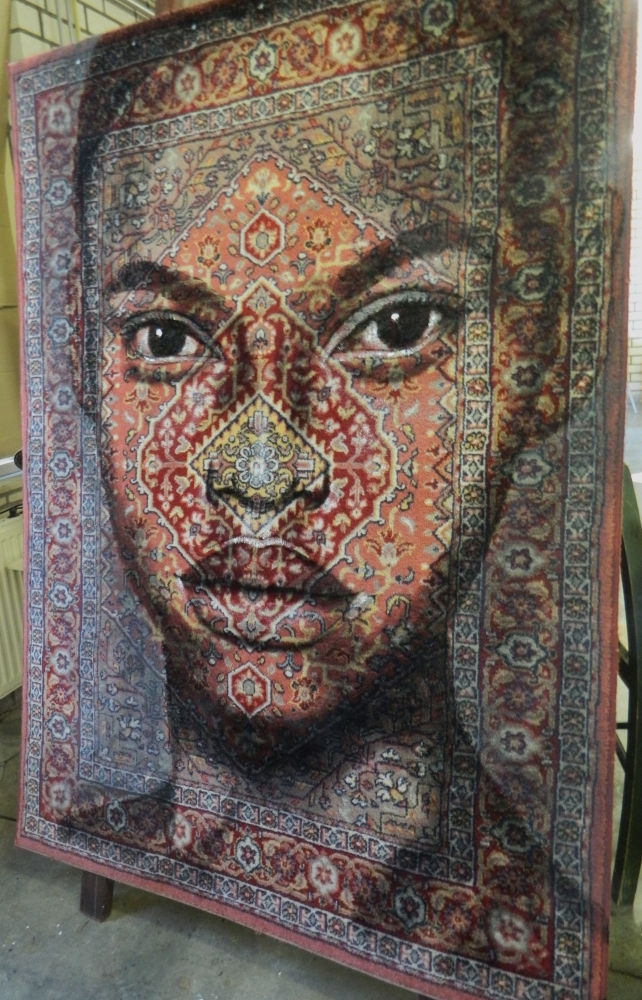 Portrait on a real Persian carpet(XXXL)