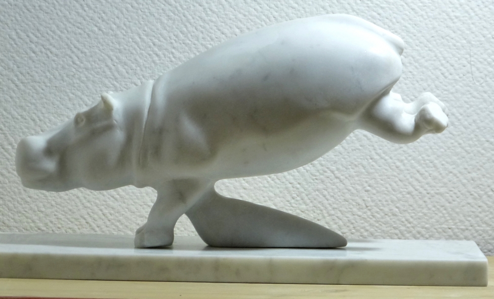 Carrara Marble Wild Animal - Hippopotamus 2