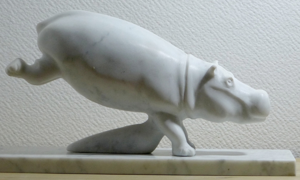 Carrara Marble Wild Animal - Hippopotamus 2