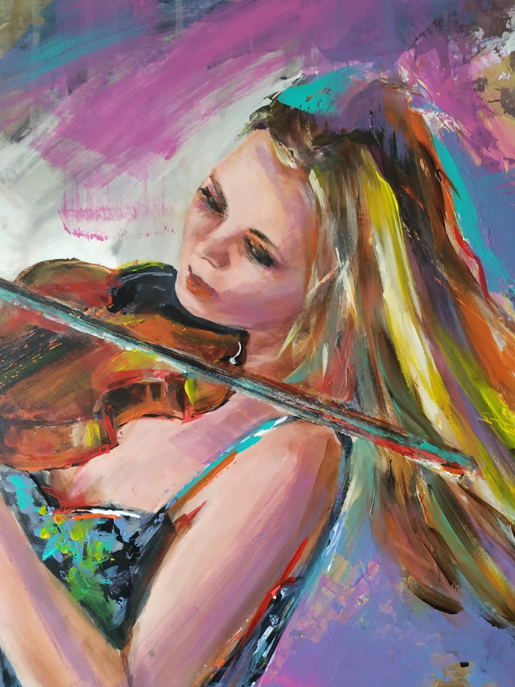 Violinist painting -Solo