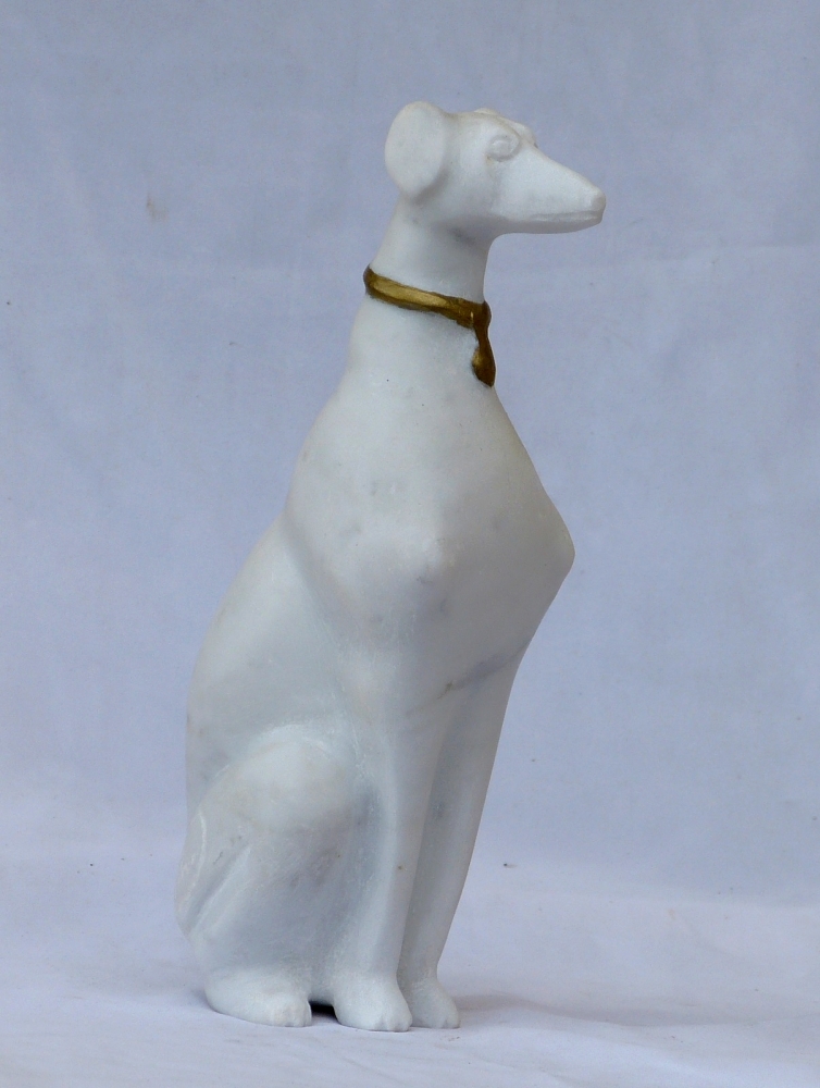 Carrara Marble Animal - Levrier Dog