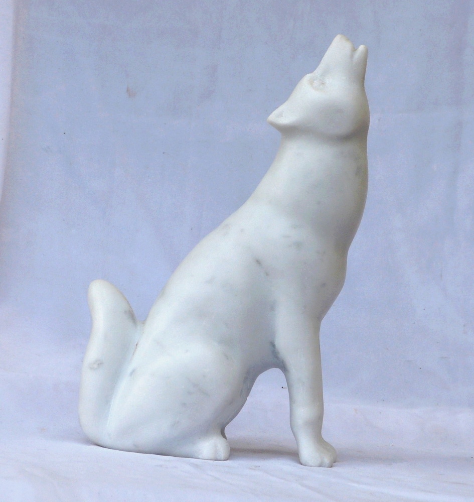 Carrara Marble Wild Animal - Wolf