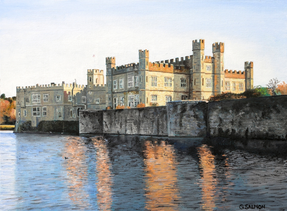 Leeds Castle (oil painting on canvas board)