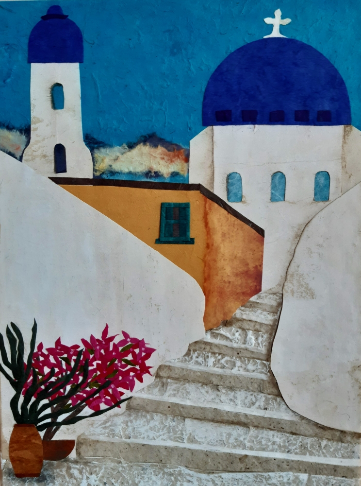 Up the steps to the Church