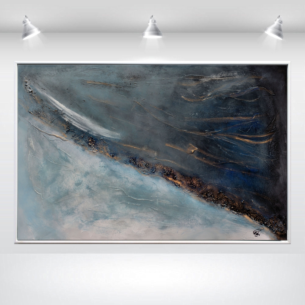 Wonderworld - Abstract structured art in frame