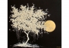 ”Blooming White Tree” Large Mixed Media Painting