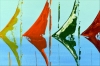 Coloured Summer - abstract sailboats in frame