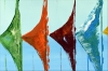 Coloured Summer - abstract sailboats in frame