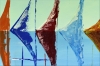 Coloured Summer - abstract sailboats in frame