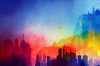 Cityscape watercolor 