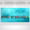 Blue race - nautical art on stretched canvas