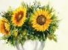 Vase of Sunflowers Watercolor Floral painting