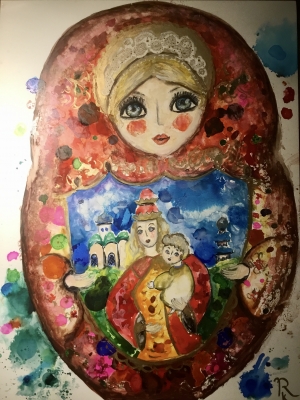 Russian doll matryoshka painting 