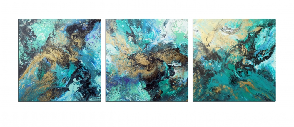 Abstract large triptych