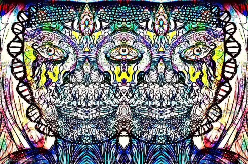 Psychedelic printed canvas 