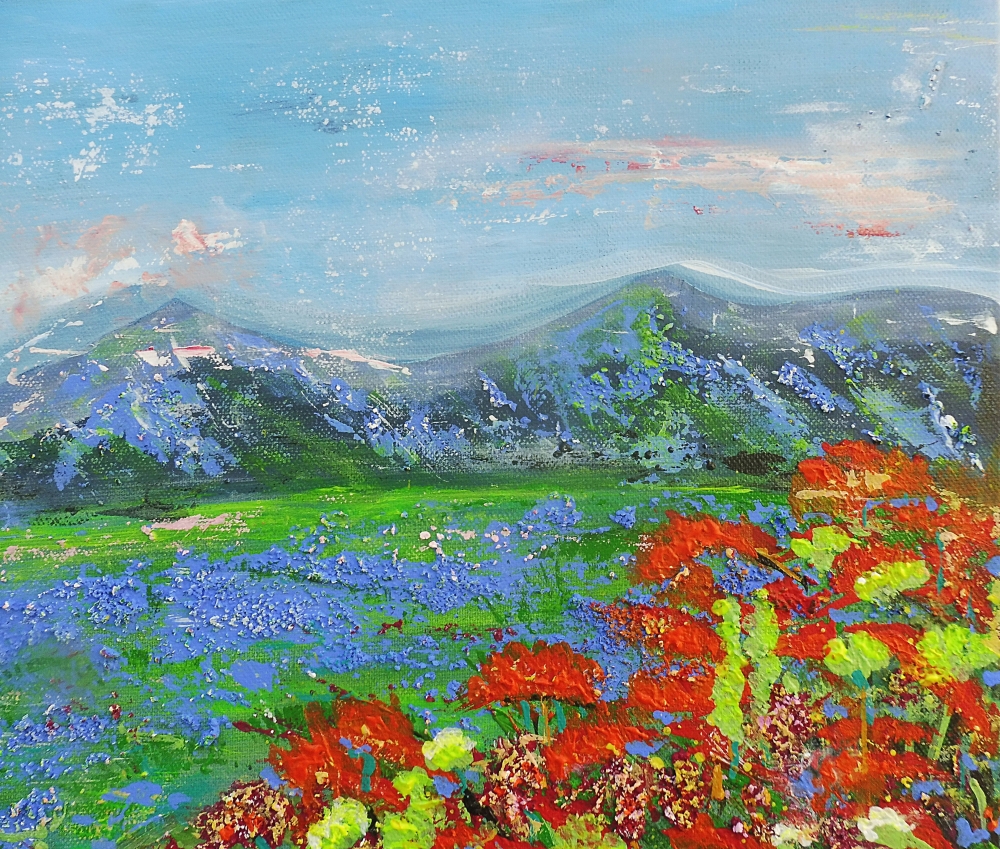 Original mountains painting - PARADISE